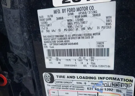 2009 Ford F-150 Xl/Xlt from USA, damaged, VIN 1FTRW14829FA05495